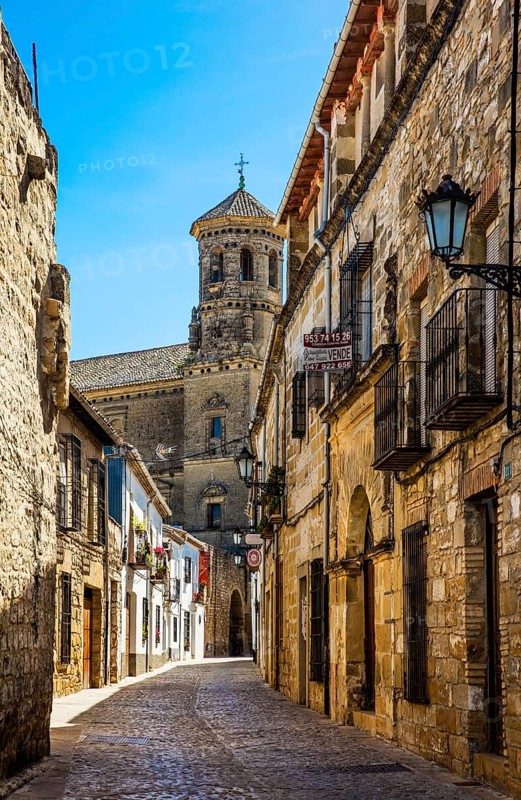 Old town alley with view of the cathedral