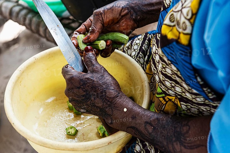 Woman cutting vegetables