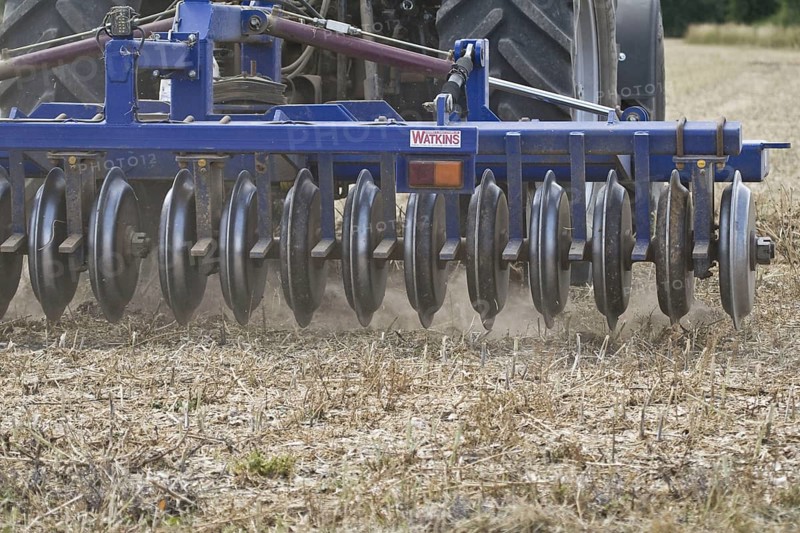 Close-up of disc harrows