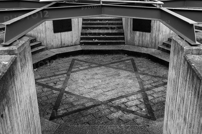 Memorial on the square of the Old Synagogue with the Star of David