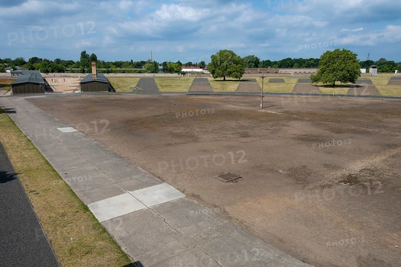 View from the commandant's tower in the entrance building onto the roll call square