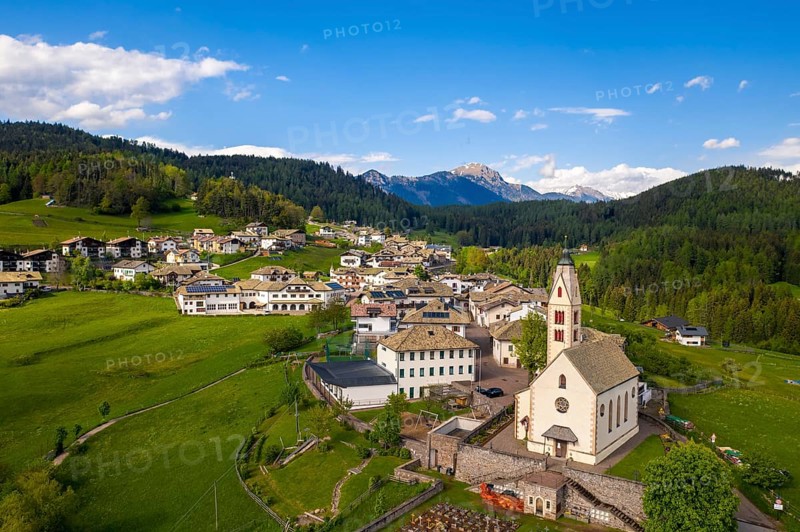 View of The The village of Anterivo and Parish Church of Santa Caterina e San Giacomo