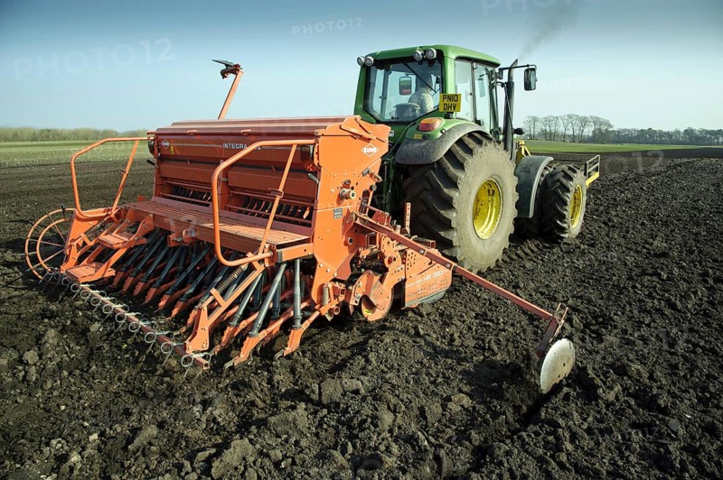 Tractor with seeder