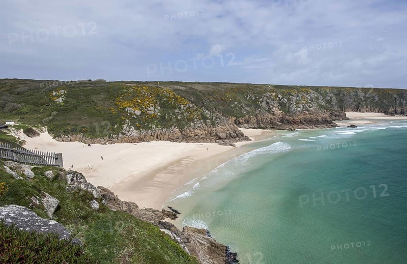 View of sandy beach and coastline