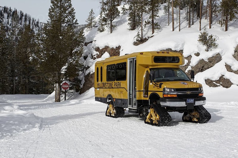 Snow vehicle accessing closed roads