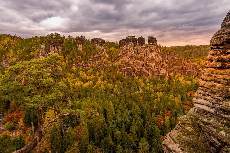 Basteiblick to the rock formation Grosse Gans