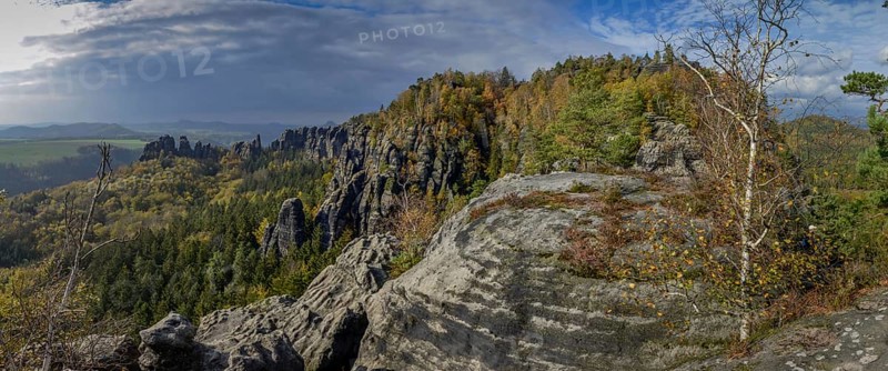 View from the ridge path of the Schrammsteine