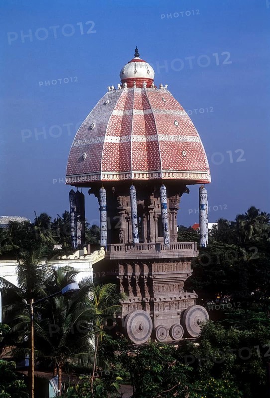 Stone chariot in Valluvar Kottam in Chennai