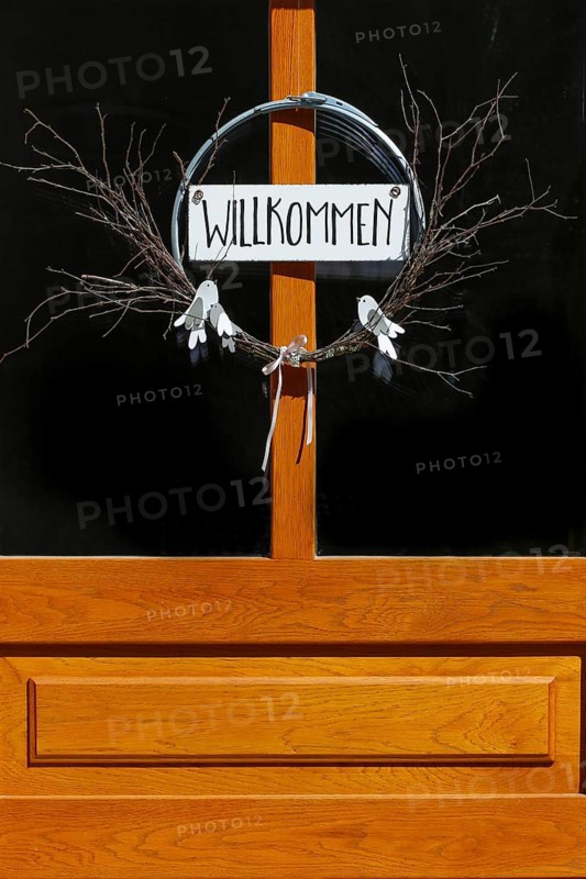 Schild Willkommen