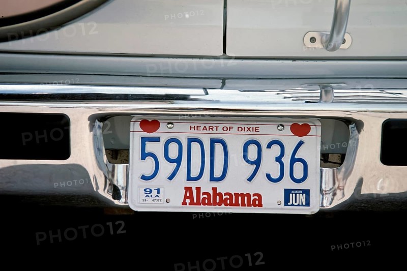 Car licence plate USA