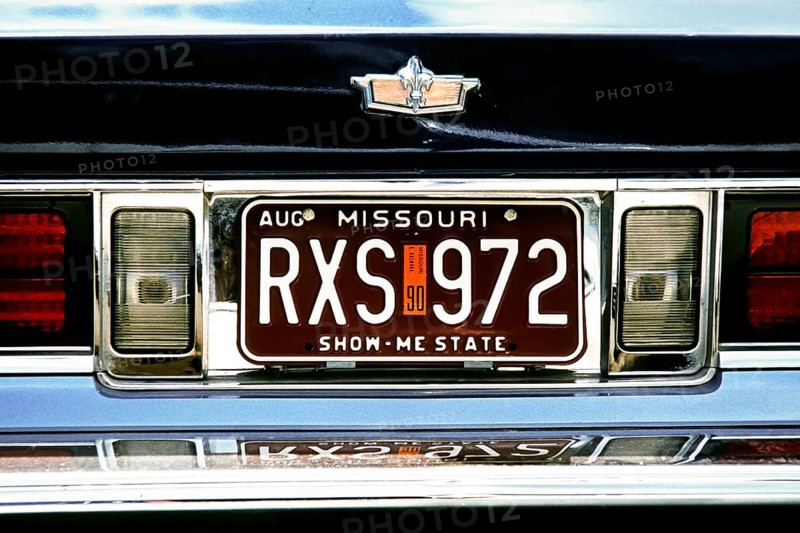 Car licence plate USA