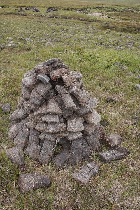 Peat digging stack
