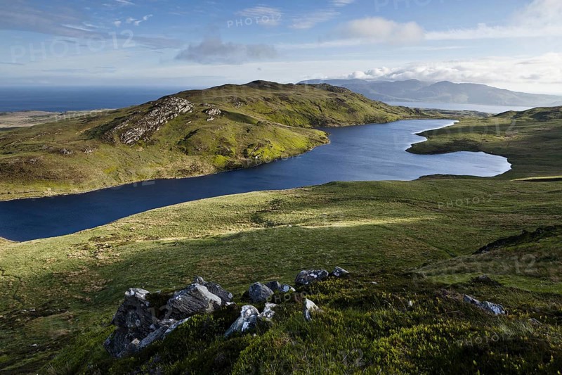 View of freshwater loch and coastline