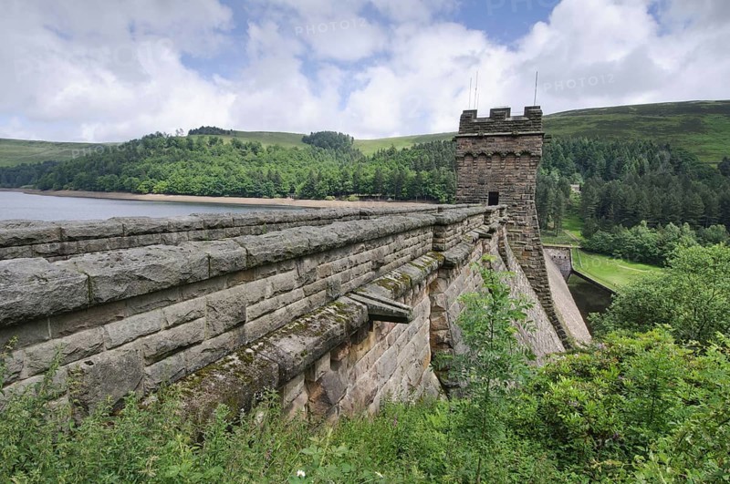 View of dam on river