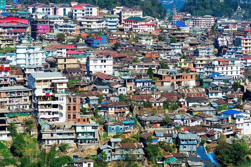 View over the town of Kohima