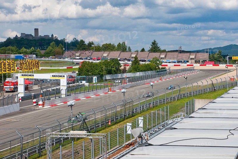 Nuerburgring race track start and finish straight with Nuerburg
