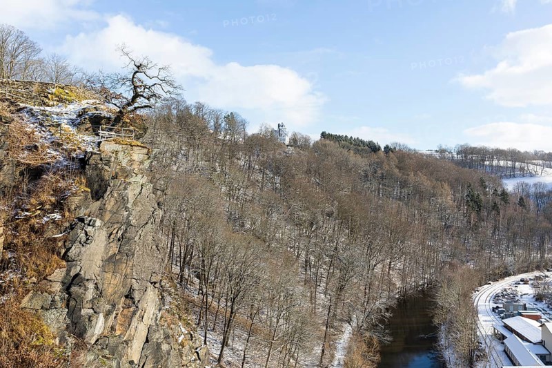 Viewpoint high above the Zschopautalweg and the Zschopau