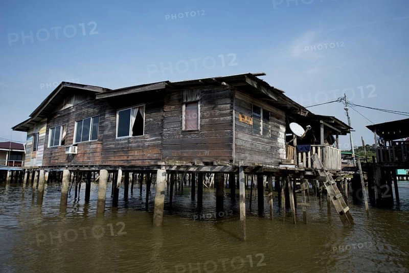 Hut on stilts in the river
