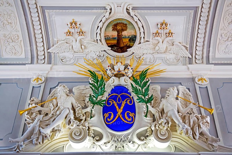 White Hall with lavish stucco elements