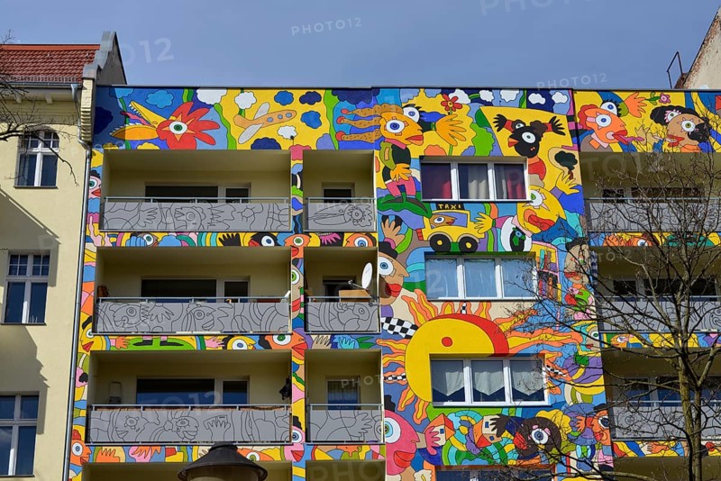 Colourful apartment building