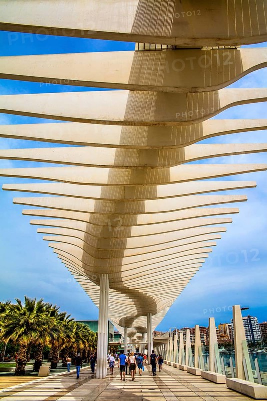 Panoramic walkway with canopy