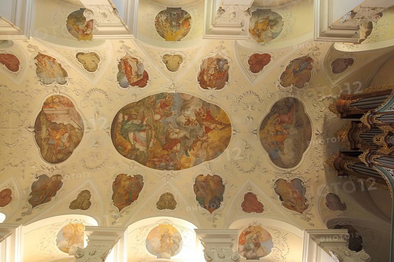 Ceiling painting in the Baroque monastery church of St. Trudpert