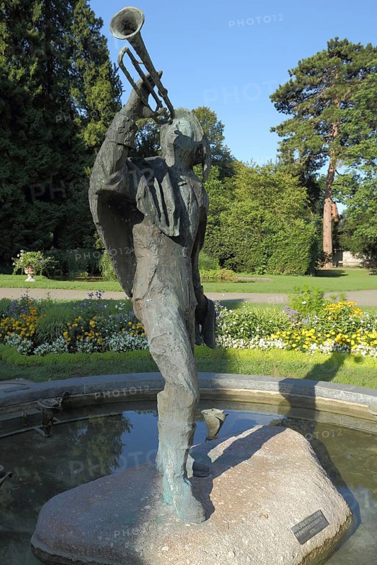 Sculpture with Trumpeter of Saeckingen at Schoenau Palace Trompeterschloesschen