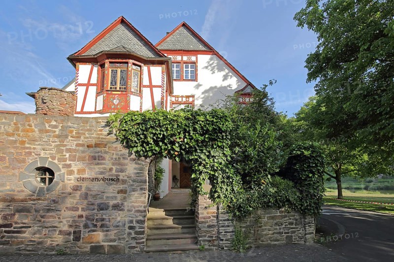Half-timbered house from the winery and winegrower Clemens bush in Puenderich on the Moselle