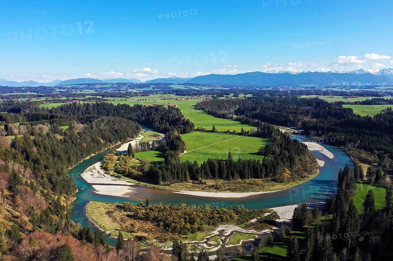 Aerial view of the Litzau Loop in fine weather
