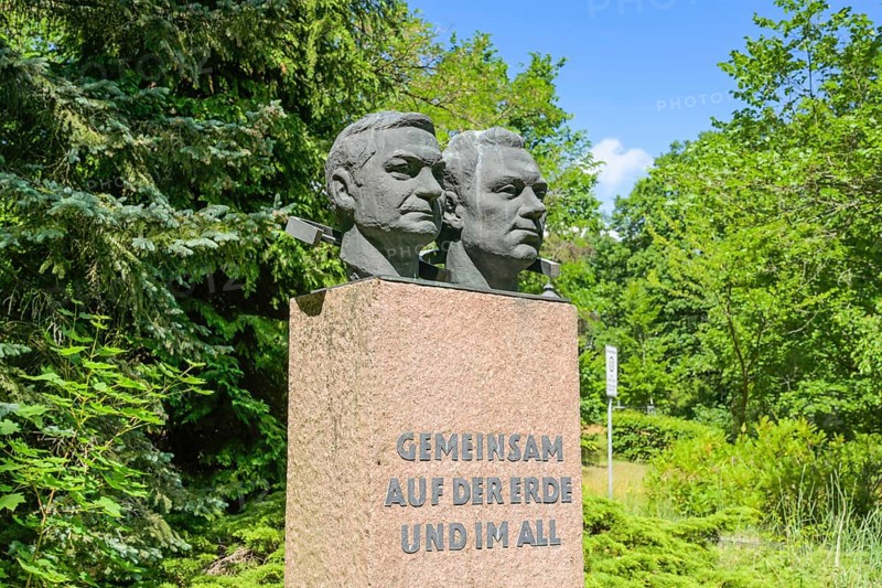 Monument to cosmonauts Waleri Bykowski and Sigmund Jaehn
