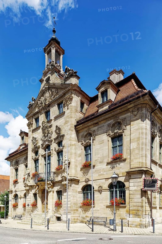 Town hall with rich facade decoration