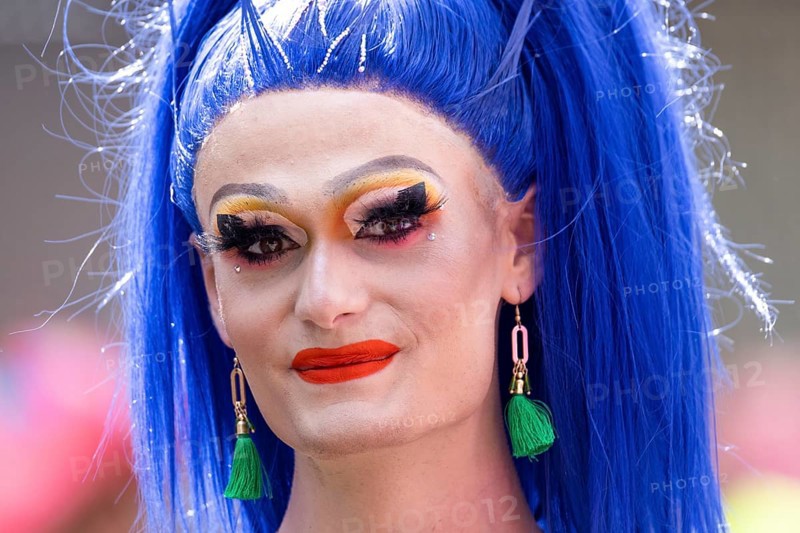 Made-up transvestite at the CSD parade