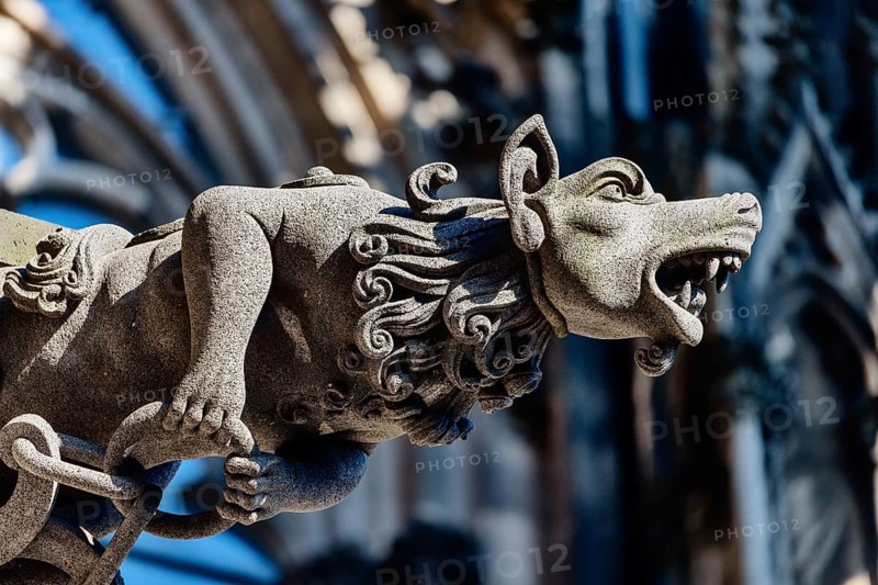 Mystical figures as gargoyles at Cologne Cathedral