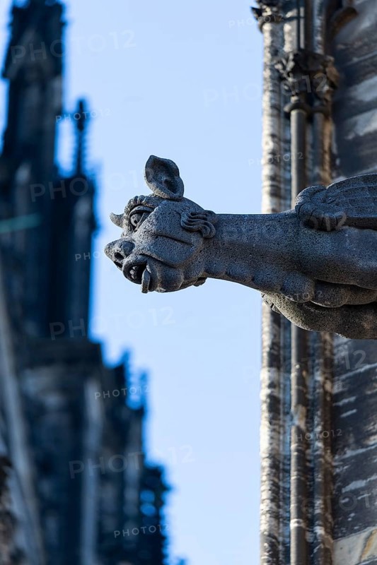 Mystical figures as gargoyles at Cologne Cathedral
