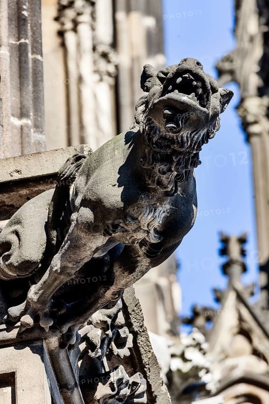 Mystical figures as gargoyles at Cologne Cathedral