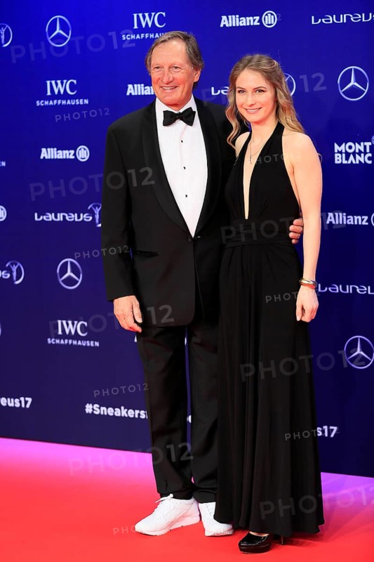 Former ski racer Franz Klammer with daughter