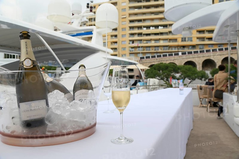 Champagne cooler with Louis Roederer champagne bottles