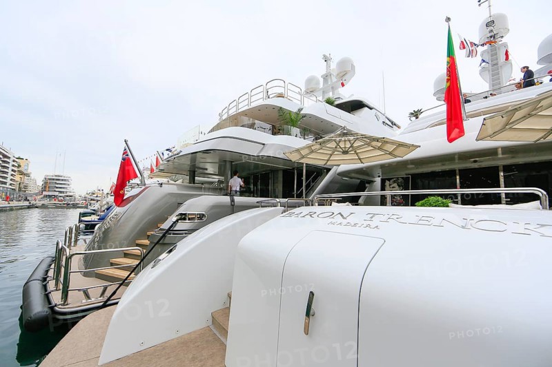 Aft deck of the motor yacht Baron Trenck at the race track
