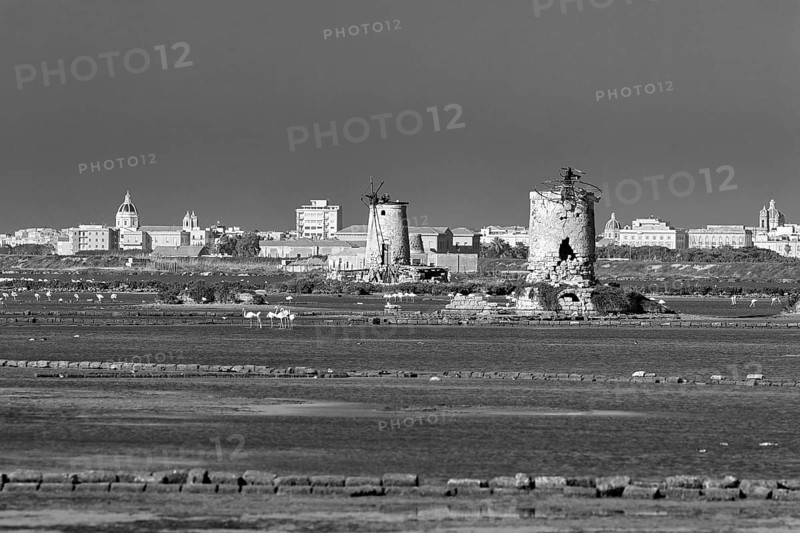 Ruins of windmills for salt production