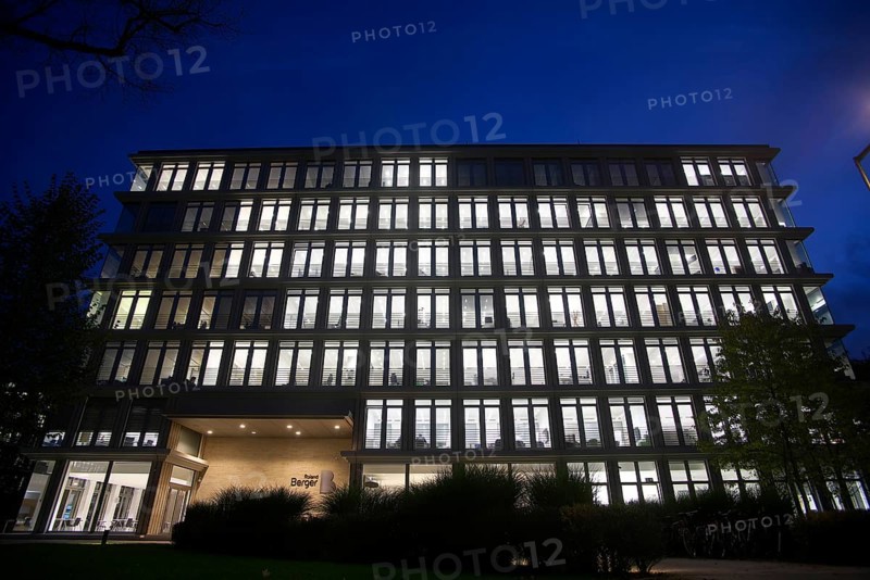 Office building of the consultancy Roland Berger in the evening