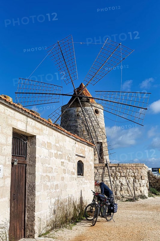 Traditional windmill for salt extraction