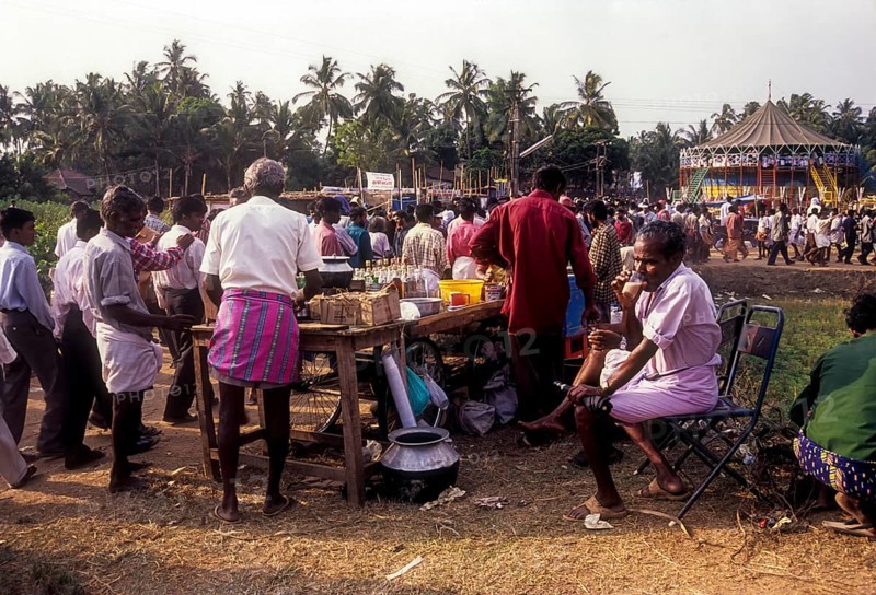 A tea shop near an exhibition during Pooram festival in Thrissur or Trichur