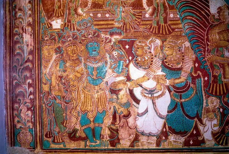 18th Century murals in Krishnapuram palace at Kayamkulam