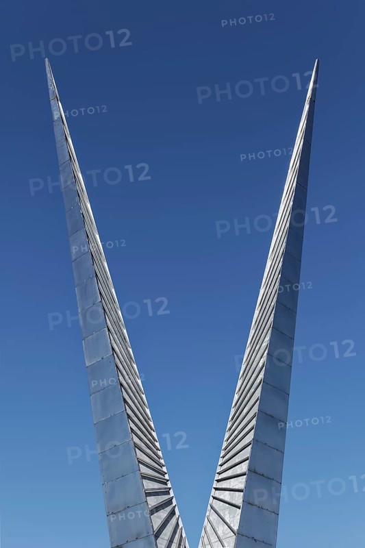 Abstract sculpture made of stainless steel