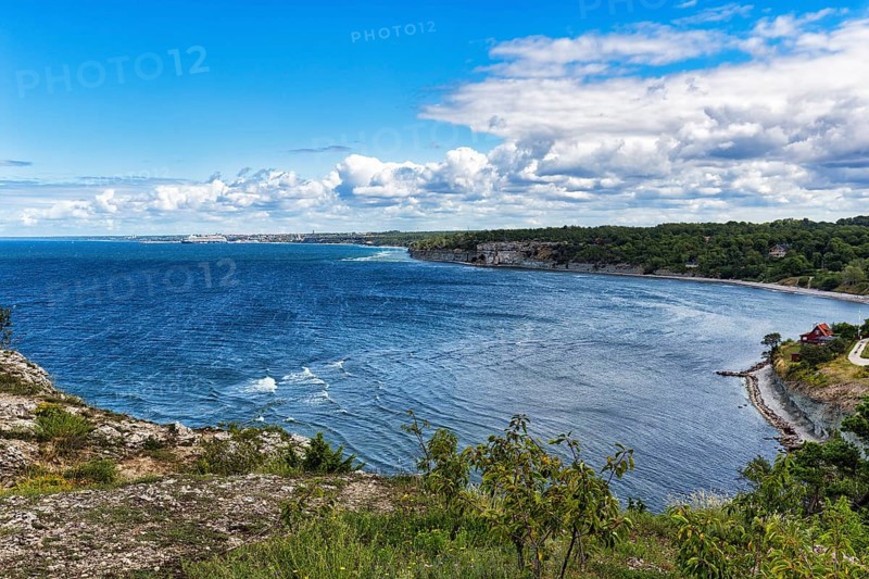 View from the cliff to Hoegklint cliff and the town