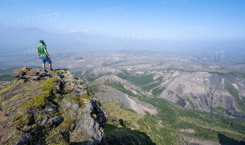 Hiker looking into the distance