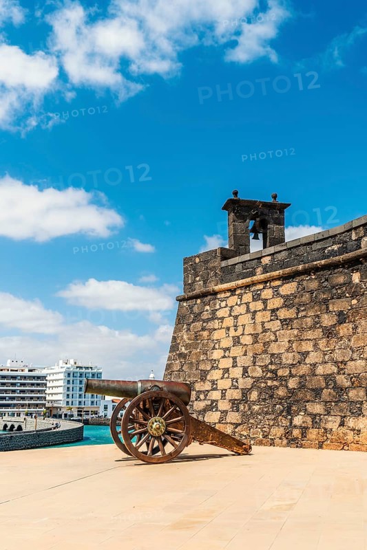 Historic San Gabriel Castle located on the island in Arrecife