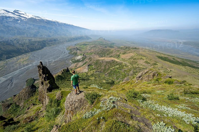 Hiker looking into the distance