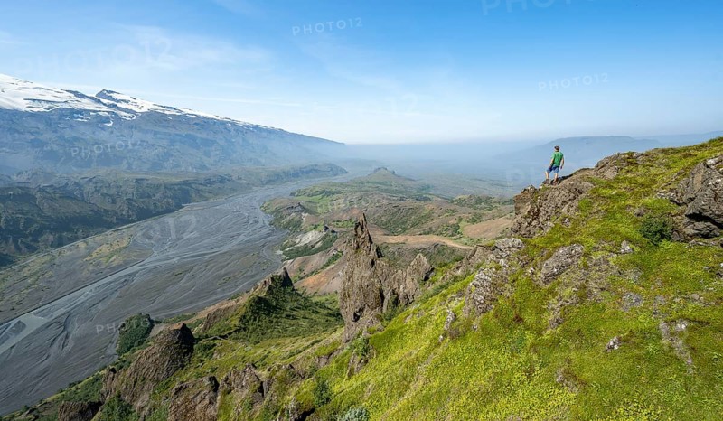 Hiker on a rock