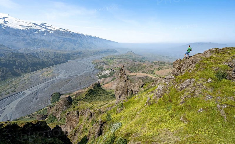 Hiker on a rock